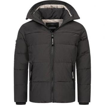 Grau‑M ASDiego Winterjacke – 55 % Baumwolle / 45 % Polyamid, extra hoher Kragen