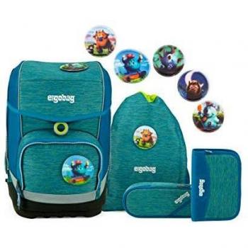 Cubo‑Set für Schule – 5‑teiliger ergonomischer Rucksack in Blau, MonstBärfreunde