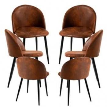 Set de 6 Sillas Black Vint Polipiel, Elegancia