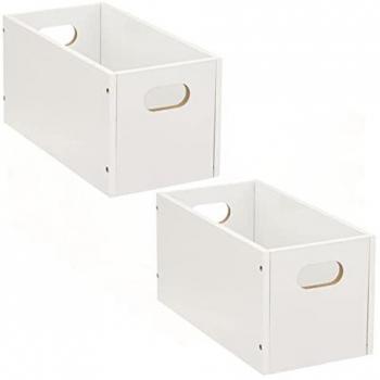 Lot de 2 Boîtes de rangement rectangulaire en mdf