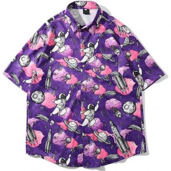 Estampado Tropical Camiseta Hombre