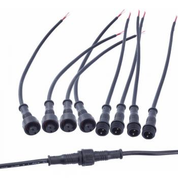 2-Core 2-Pin Waterproof LED Connector for 3528/5050 LED Strip Light, 22AWG, 0.3m