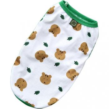 Summer Dog Vest Cartoon Bear Pattern Clothes Cute Pets T-shirts Puppy Sleeveless Vest Dog Cat Tops T Shirt Leisure Costumes