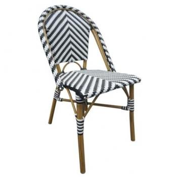 Parisian Style Rattan Side Chair – Black Set of Two