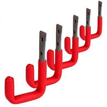 Gancio a muro U gomma rossa A83mm, stato grezzo zincato, altezza 120mm, sporgenza 83mm