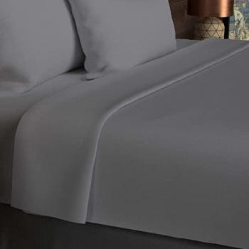 Drap plat en coton 240x290 cm 57 fils gris