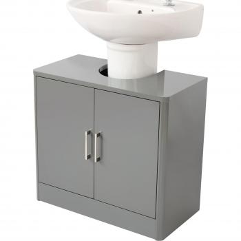 Gloss Under Basin Bathroom Sink Cabinet in Grey