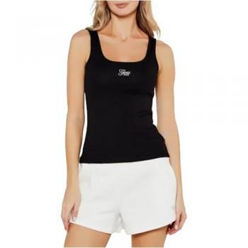 Top donna Guess W5GP26KA0H1 nero ribbed slim