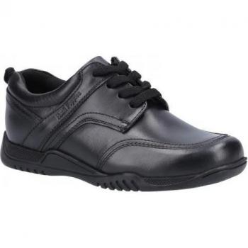 Hush Puppies Boys Harvey Leather School Shoes 3 UK noir