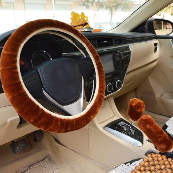 Funda de volante de oso de felpa suave para invierno