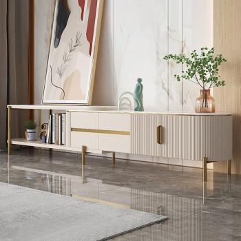 Mytures Off White Media Console with Storage