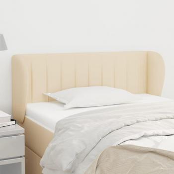 Kopfteil Stoff Creme 83x23x78/88 cm mit Ohren