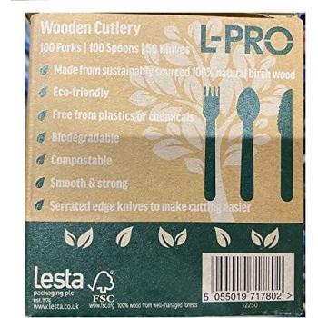 L-PRO 250pk Wooden Cutlery Assortment