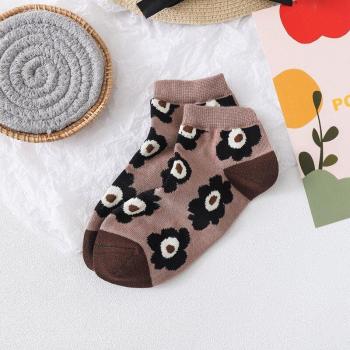 Calcetines Náuticos Blancos con Flores Negros