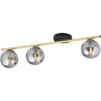 Suspension Linéaire Élégante avec 3 Sphères Grises