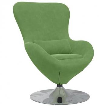 Poltrona Uovo Verde Chiaro 63x73x90 cm Velluto Vidaxl