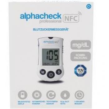 Alphacheck Professional Blutzuckermessgerät mit NFC-Technologie