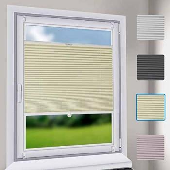 Sekey Beige Faltrollo 70x130 cm – Hochwertige Jalousie ohne Bohren