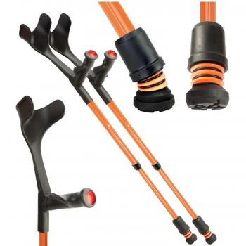 ComfortGrip Orange Open‑Cuff Crutches (Pair)