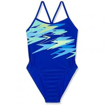 Speedo Damen-Badeanzug, Boom Placement, Chroma Blue/Aqua Splash/Bright Zest, 32