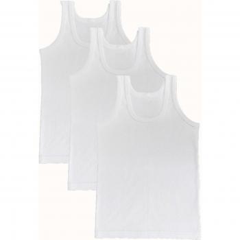 Tee Niño Algodón Clásico Blanco Penteado 3 piezas