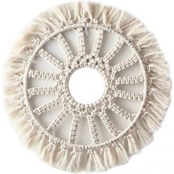 Décoration Murale en Macramé avec Miroir