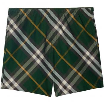 Burberry Men's Check Motif Swim Shorts Casual Shorts Male Green Size L