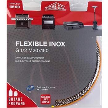 Flexible Inox Gaz 1,5 m Sans Date de Péremption