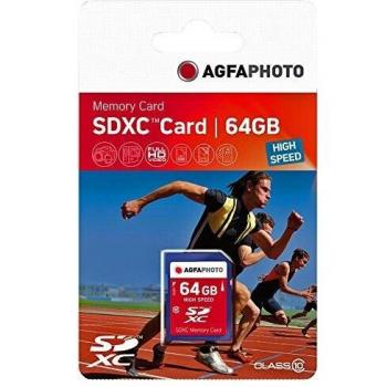 Carte mémoire SDXC AGFA PHOTO 64 Go, Classe 10, Performance Premium