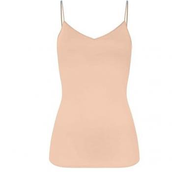 Wattiertes Hanro Unterhemd – Seidenweiches Cotton Seamless, Beige, S
