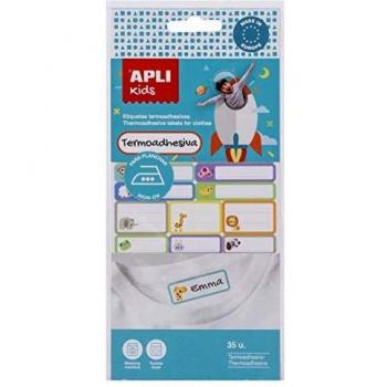 Apli Pack de 35 Etiquetas Textiles Termoadhesivas