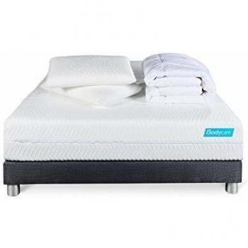 Coffret BIOCARE 140x190 Mousse à mémoire de forme Bio 5 zones maxi épaisseur + couette + 2 oreillers