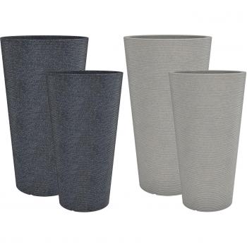 Scheurich Coneo Plastik Blumentopf 55 cm schwarz/grau