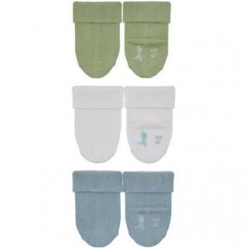 Chaussettes bébé unies en bambou bleu clair