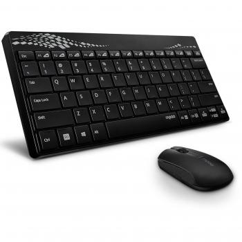Rapoo 8000 2,4‑GHz Wireless Keyboard & Mouse – 1000 DPI, schwarz/grau