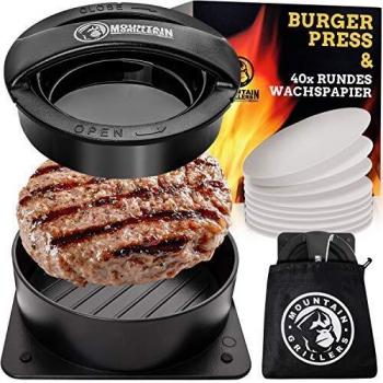 Burgerpresse mit 40 Stück Backpapier