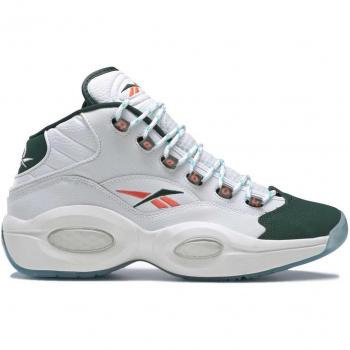 Reebok Question Mid Herren Sneakers Basketball Schuhe Weiß/grün EU42 1/2