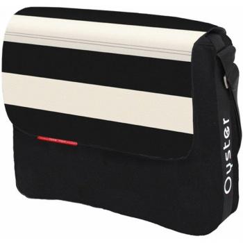 Elegante Oyster-Wickeltasche von Pierre Fabre, schwarz/weiß