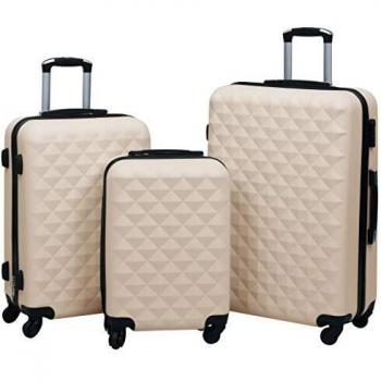 VidaXL Hardcase Trolley Set 3 pcs Gold ABS