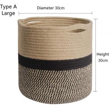 Cotton Woven Rattan Flower Basket – Multi‑Purpose Home Organizer
