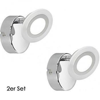 2er Set LED Wandleuchte GEMMA, schwenkbar, mit Fernbedienung, Farbwechsel
