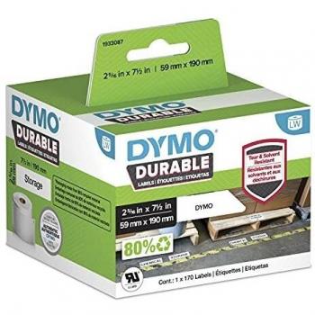 Dymo LW Durable Large Shelving Label, 59mm x 190mm, Black on White