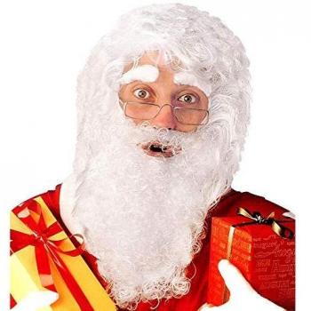 Widmann Parrucca e Barba Bianca di Babbo Natale con Maxi Barba, Baffi e Sopracciglia