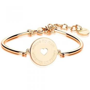 Bracciale rigido donna in acciaio gold con centrale I LOVE YOU MUM BROSWAY BHK43