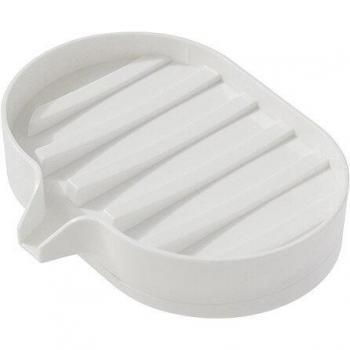 Tiroir suspendu à savon en résine, finition blanc/gris, sans trous