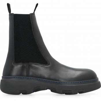 Burberry Chelsea Boots Male Black Size 8 US Leather