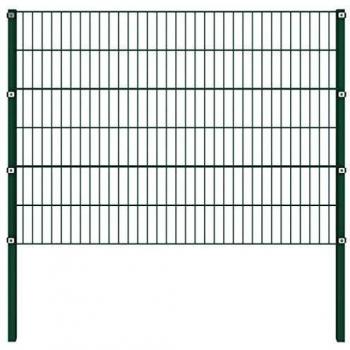 Green Iron Fence Panel with Posts 1.7x1.2 m