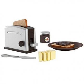 Espressofarbenes Spielzeug-Toaster Set