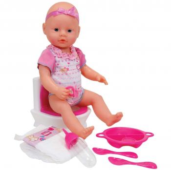 Simba 105032483 – Flushing Potty für Neugeborene, Babypuppe inklusive
