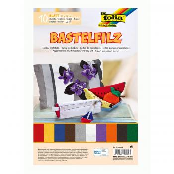 Bastelfilzset 520409 – 10 Blatt, 150 g/qm, 20 × 30 cm, farbig sortiert